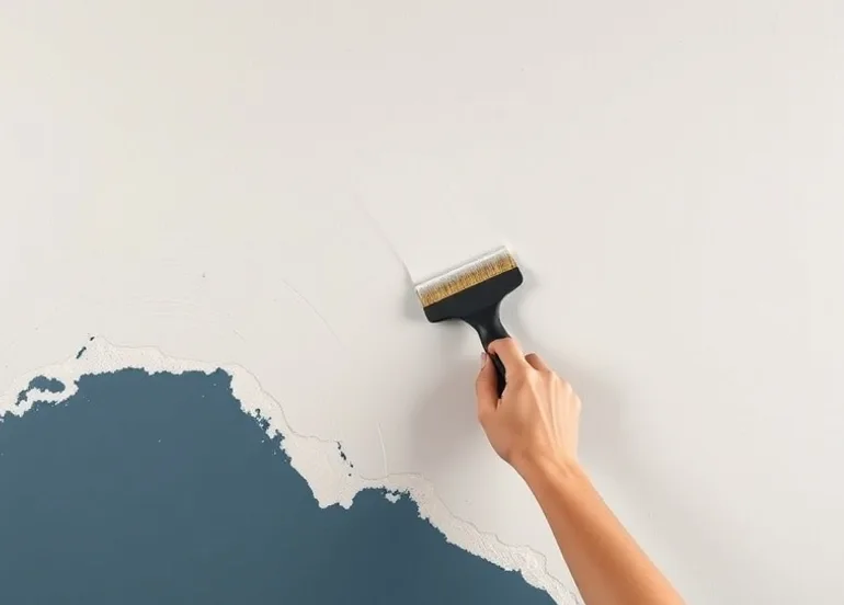 Application d'un enduit décoratif à la lisseuse sur un mur